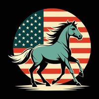 morgan horse American flag patriotic illustration vector