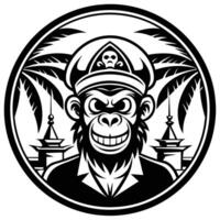Monkey Muscat logo design vector