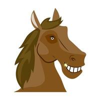 Horse Mascot Cartoon Head. colorful animation. vector