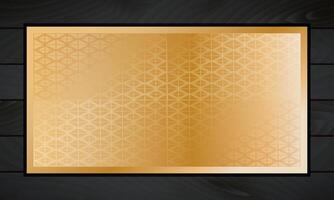 gold blank board. metal plate on a wooden frame. vector