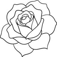 A Rose flower outline art vector