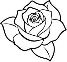 A Rose flower outline art vector