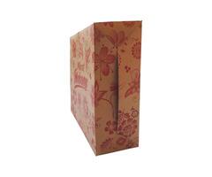 Brown Packaging Box with floral design - Box Mockup isolated on white background photo