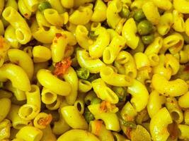 Delicious macroni Pasta Home made with vegetables cooked and served as a meal. - Marconi Pasta Cooking photo