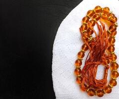 islámico tasbih rosario con oración gorra foto