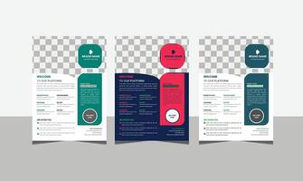 Modern corporate business flyer a poster with a green and red circle on it vector