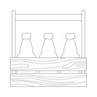 botella caja icono. línea y glifo versión, contorno y lleno signo. vector