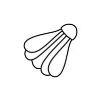 Badmintone shuttlecock simple line icon. illustration isolated on white. vector