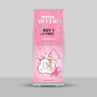 Creative style roll up banner standee template design vector