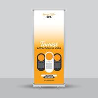 Modern standee rollup presentation banner template design vector