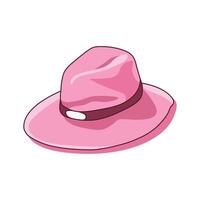 Quirky cartoon style art featuring a playful pink hat, adding whimsical charm to any design with its delightful character vector