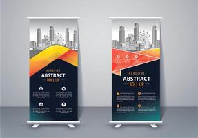 Roll up business template layout brochure leaflet vector