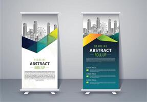 Roll up business template layout brochure leaflet vector