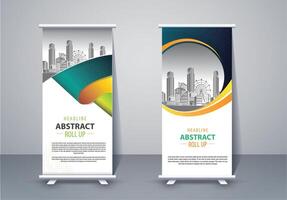 Roll up business template layout brochure leaflet vector