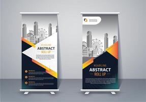 Roll up business template layout brochure leaflet vector