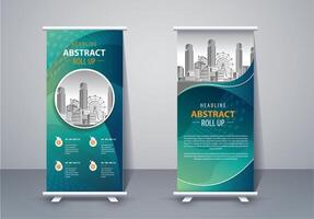 Roll up business template layout brochure leaflet vector