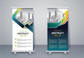 Roll up business template layout brochure leaflet vector