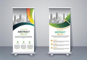 Roll up business template layout brochure leaflet vector