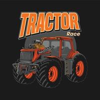 ilustración carreras tractor, granja tractor vector