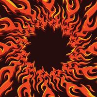 Radial flame abstract background. Fire vortex background vector