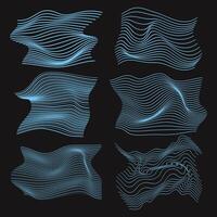 Collection of curved abstract lines graphic elements vector