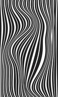 Wavy black and white stripes background vector