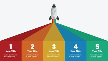 Infographic template with flying rocket for your business vector