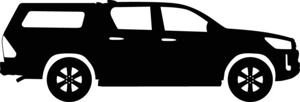 Side view car silhouette illustration vector