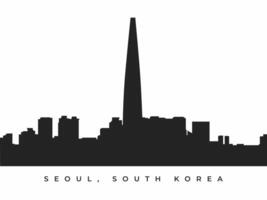 Seúl ciudad horizonte silueta ilustración vector