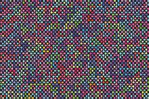 Illustration pattern, Abstract Geometric Style. Repeating of abstract multicolor in circle shape on black background. vector