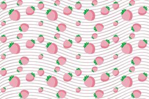 Illustration pattern, Abstract of strawberry fruit with line on white background. vector