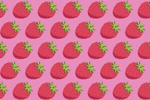 Illustration pattern, Abstract of strawberry fruit on pink background. vector