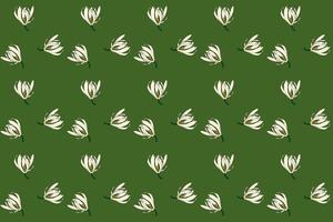 Abstract pattern of chempaka flower blooming on green background. vector