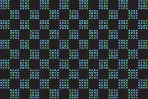 ilustración patrón, resumen geométrico estilo. repitiendo de resumen multicolor de azul y verde en circulo forma en negro antecedentes. vector