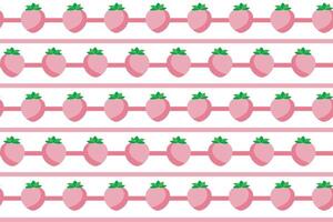 Illustration pattern, Abstract of strawberry fruit with pink line on white background. vector