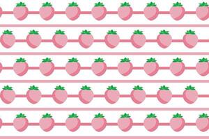 Illustration pattern, Abstract of strawberry fruit with pink line on white background. vector