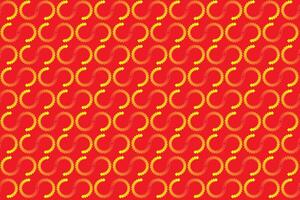 Illustration pattern, Abstract Geometric Style. Repeating of abstract multicolor of square in line shape on red background. vector