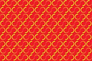 Illustration pattern, Abstract Geometric Style. Repeating of abstract multicolor of square in line shape on red background. vector