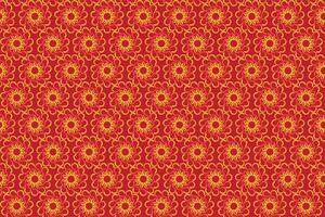 Illustration pattern, Abstract Geometric Style. Repeating of abstract multicolor of square in line shape on red background. vector
