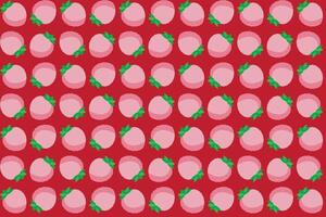 Illustration pattern, Abstract of strawberry fruit on red background. vector