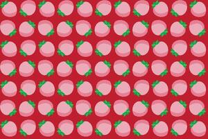 Illustration pattern, Abstract of strawberry fruit on red background. vector