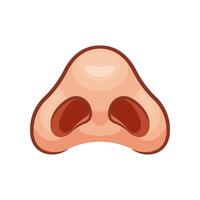 Human nostril isolated. Nose in bottom view. vector