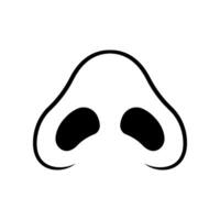 Human nostril line icon. Nose in bottom view. vector