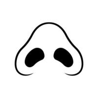 Human nostril line icon. Nose in bottom view. vector