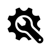 Wrench and Gear icon isolated on white background. vector