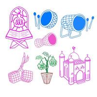 Ramadan Elements and Ramadan Lanterns vector