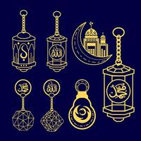 Ramadan Elements and Ramadan Lanterns vector