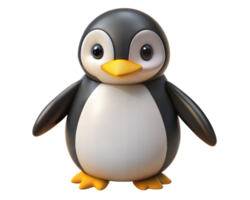 Adorable 3D rendered penguin with a cheerful expression png