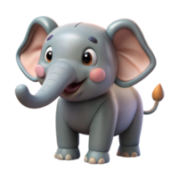 Adorable cartoon elephant on a transparent background png