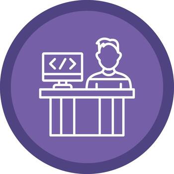 programador línea multi circulo icono vector